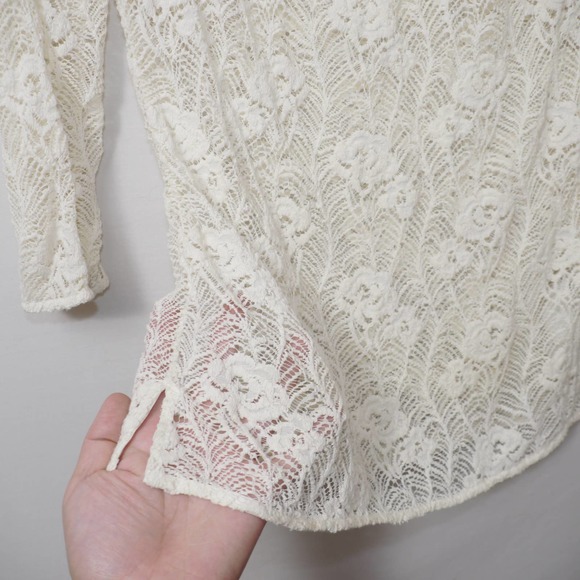 Massimo Dutti Lace Off-White Floral Top Size 36 - Picture 5 of 12